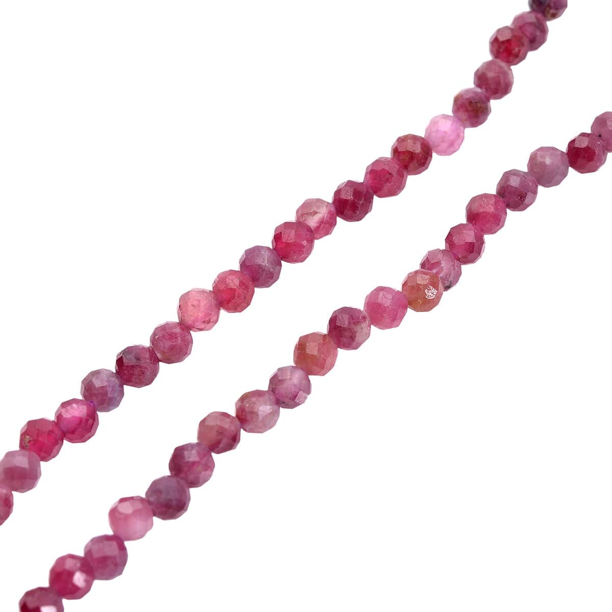 Morro Redondo Pink Tourmaline Faceted Beaded Necklace 20 Inches in Rhodium Over Sterling Silver 33.00 ctw image number 3