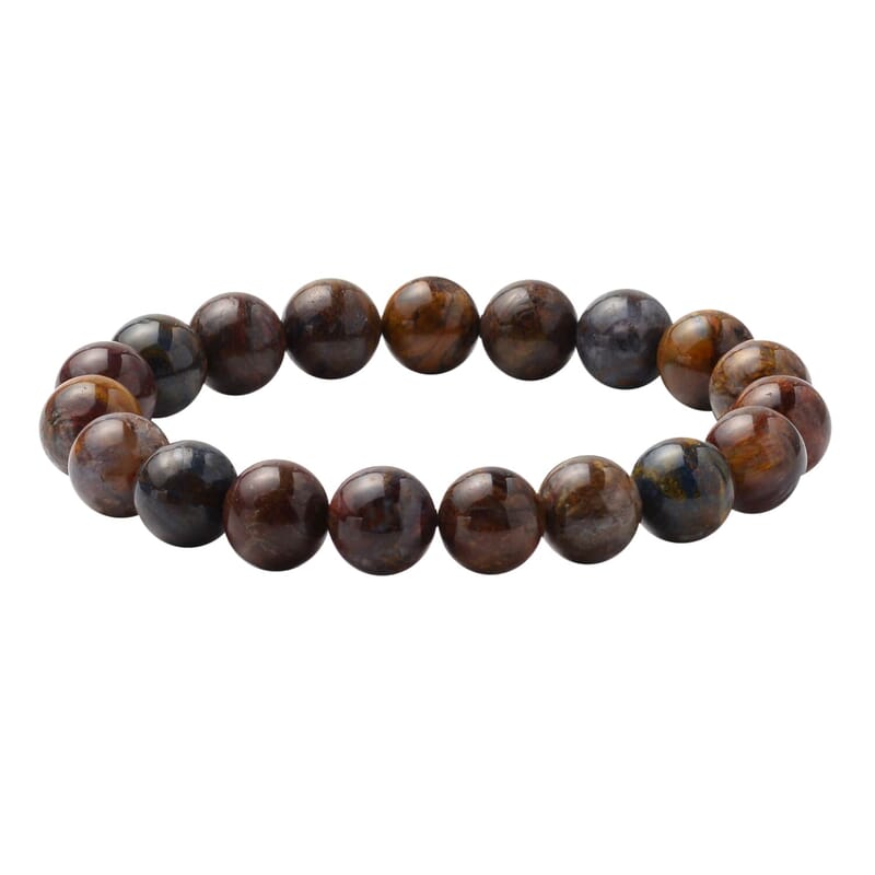 Pietersite Beaded Stretch Bracelet, Adjustable Beads Bracelet, Pietersite Bead Jewelry 151.00 ctw