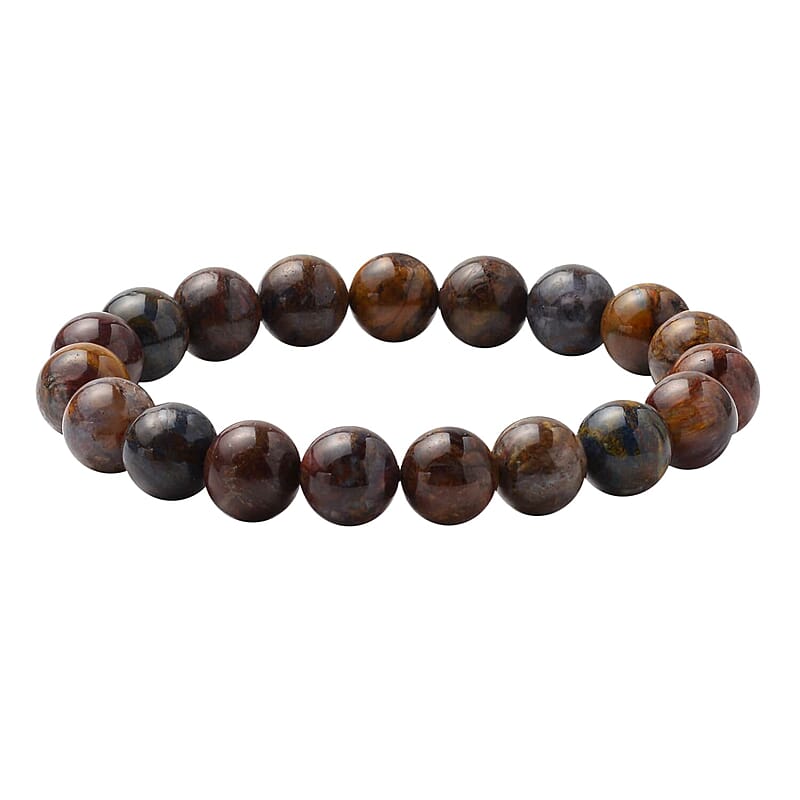 Pietersite Beaded Stretch Bracelet, Adjustable Beads Bracelet, Pietersite Bead Jewelry 151.00 ctw