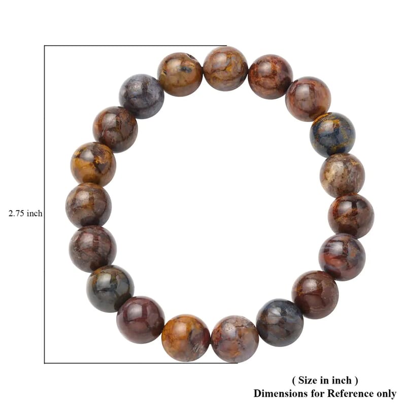 Pietersite Beaded Stretch Bracelet, Adjustable Beads Bracelet, Pietersite Bead Jewelry 151.00 ctw