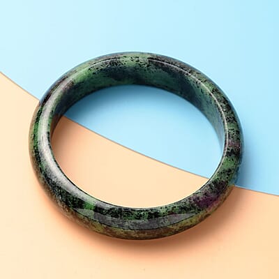 Premium Ruby Zoisite Bangle Bracelet (6.75 In) 224.50 ctw