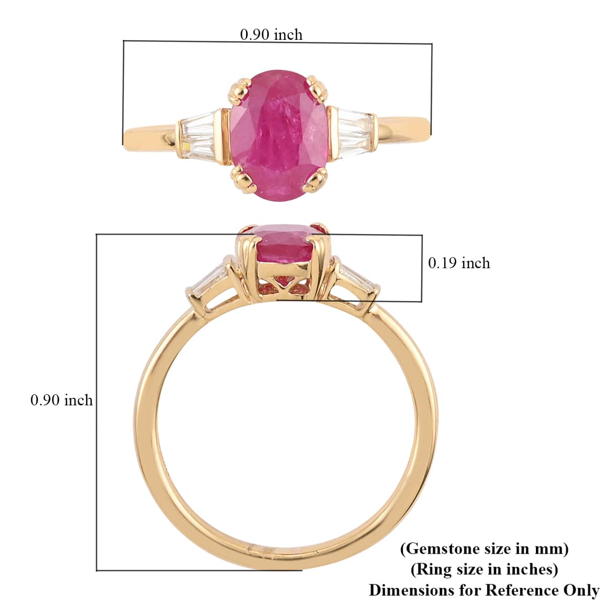 ILIANA 18K Yellow Gold AAA Ruby and G-H SI Diamond Ring (Size 6.0) 2.90 Grams 1.70 ctw image number 4