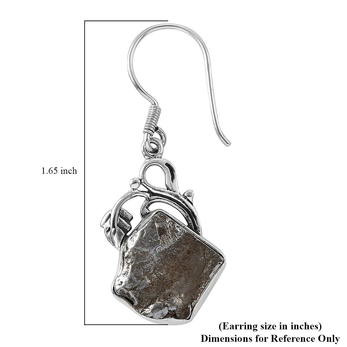 Marvelous Meteorite Dangle Earrings in Sterling Silver