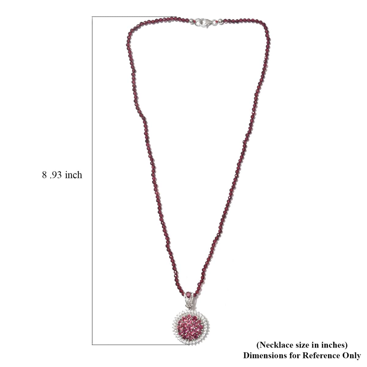 Tanzanian Wine Garnet and Multi Gemstone Pendant Necklace 20 Inches in Platinum Over Sterling Silver 121.65 ctw image number 4