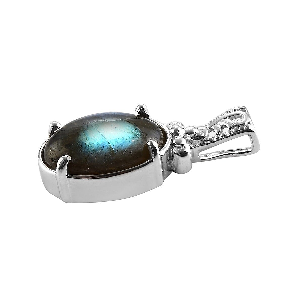 Karis Malagasy Labradorite Solitaire Pendant in Platinum Bond 7.00 ctw