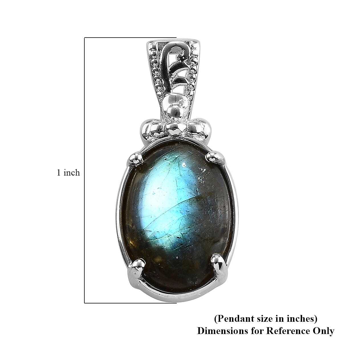 Karis Malagasy Labradorite Solitaire Pendant in Platinum Bond 7.00 ctw
