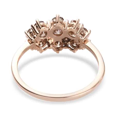 Luxoro 10K Rose Gold Natural Champagne Diamond Cluster Ring (Size 9.0) 1.00 ctw image number 4