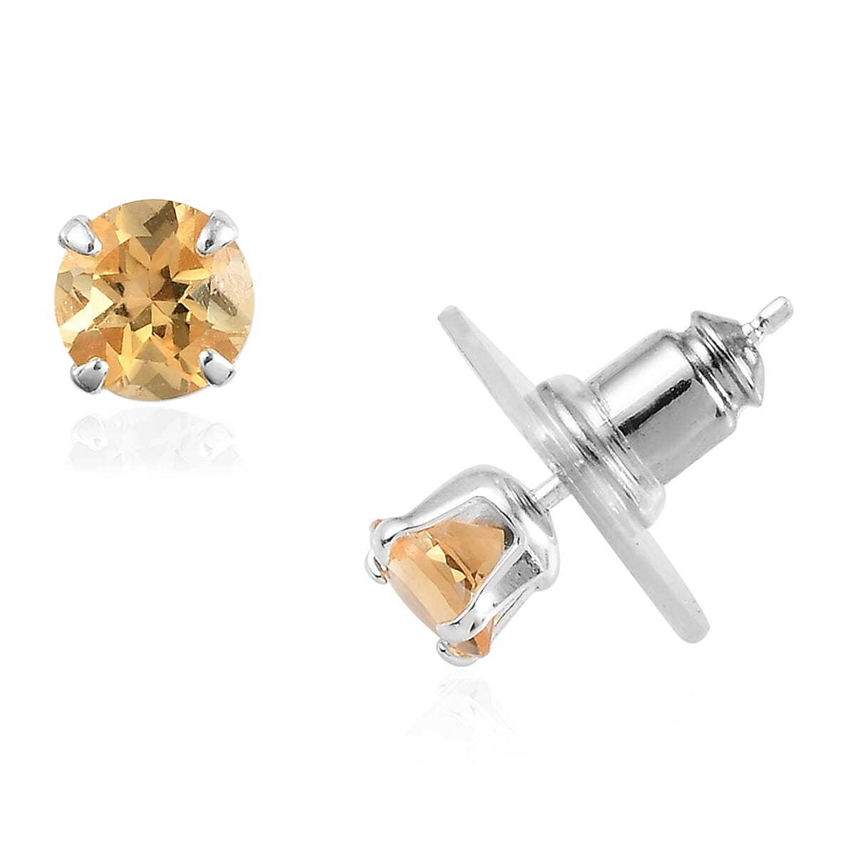 Peridot, Brazilian Citrine and Amethyst 2.75 ctw Set of 3 Solitaire Stud Earrings in Sterling Silver