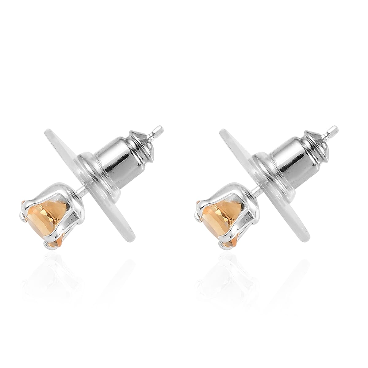 Peridot, Brazilian Citrine and Amethyst 2.75 ctw Set of 3 Solitaire Stud Earrings in Sterling Silver