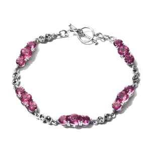 Pure Pink Mystic Topaz Bracelet in Platinum Over Sterling Silver (7.25 In) 7.75 Grams 12.25 ctw