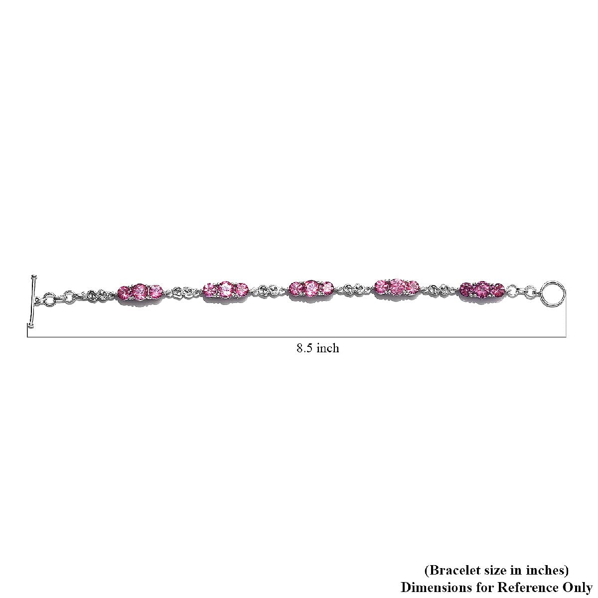 Pure Pink Mystic Topaz Bracelet in Platinum Over Sterling Silver (7.25 In) 7.75 Grams 12.25 ctw