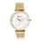 GENOA Diamond Accent Miyota Japanese Movement Water Resistant MOP Dial Watch with ION Plated Yellow Gold Stainless Steel Mesh Strap and Steel Back