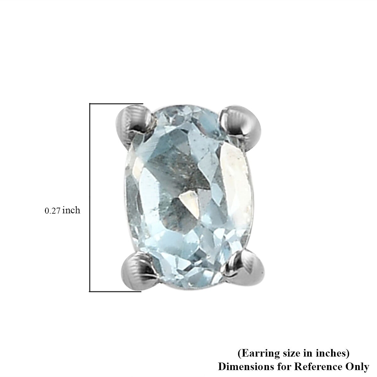 Sky Blue Topaz 4.00 ctw Stud Earrings and Cross Pendant Necklace 20 Inches in Stainless Steel image number 6