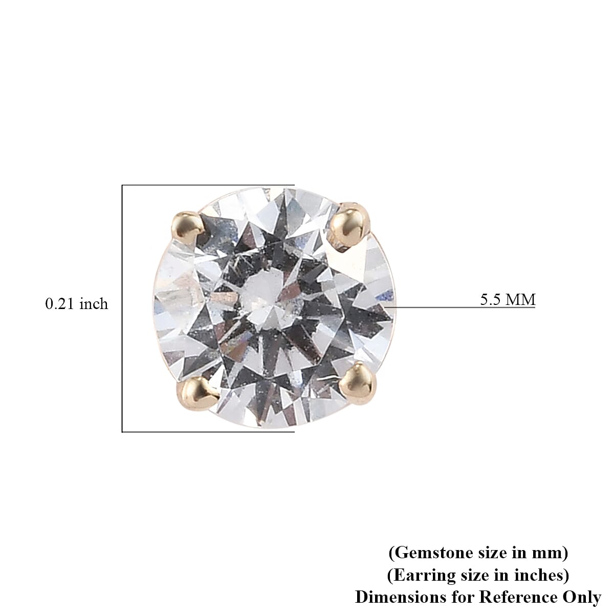 Luxoro 10K Yellow Gold Made with Finest CZ Solitaire Stud Earrings 2.30 ctw