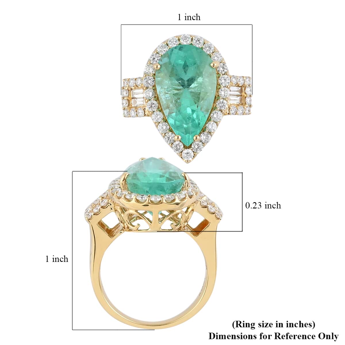 Iliana 18K Yellow Gold AAA Boyaca Colombian Emerald and G-H SI Diamond Ring (Size 7.0) 9.90 Grams 8.25 ctw image number 3