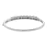 Lustro Stella Made with Finest Multi Color CZ Bangle Bracelet in Platinum Over Sterling Silver (7.25 In) 13.75 ctw image number 4