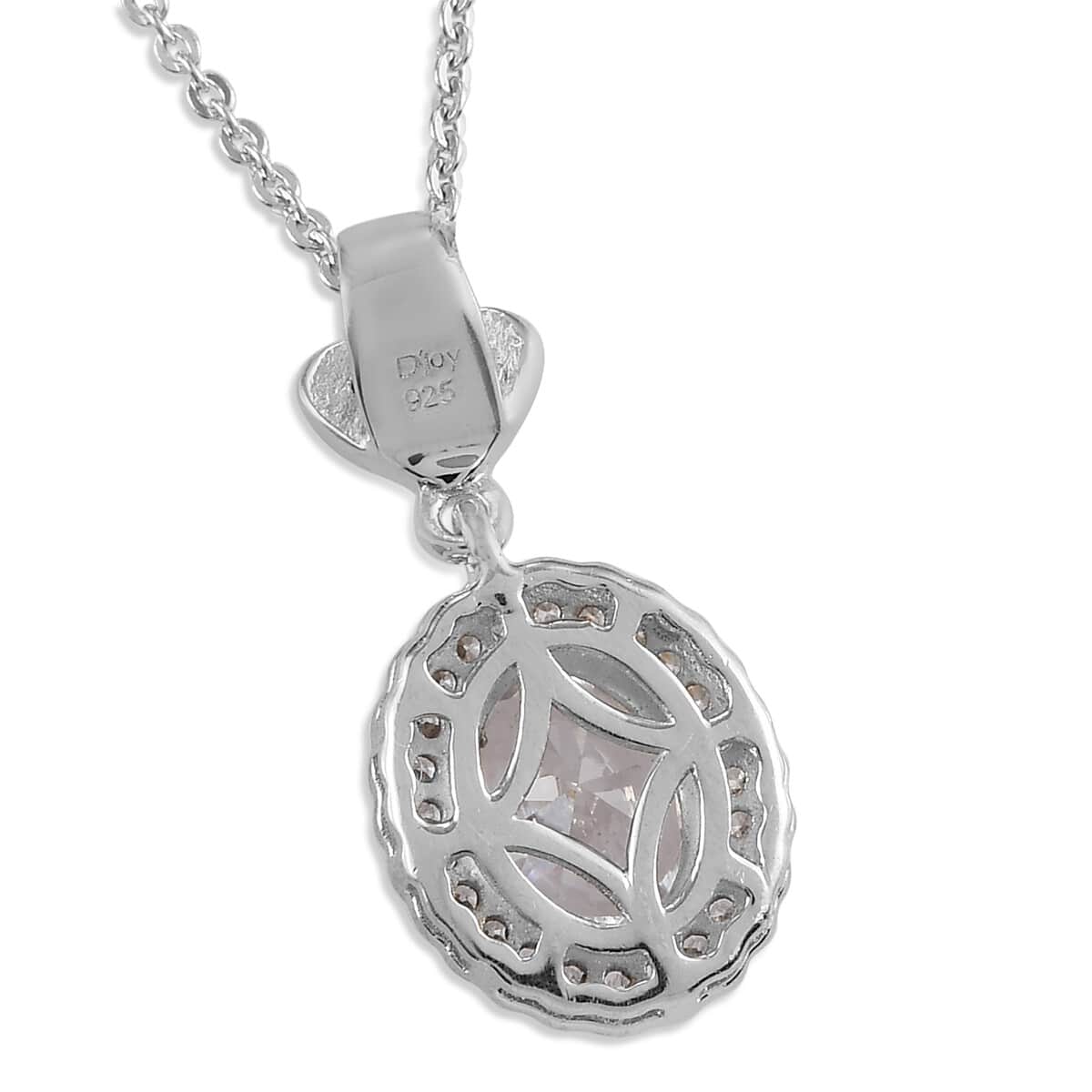 LUSTRO STELLA Made with Finest CZ Pendant Necklace 20 Inches in Platinum Over Sterling Silver 2.15 ctw image number 4