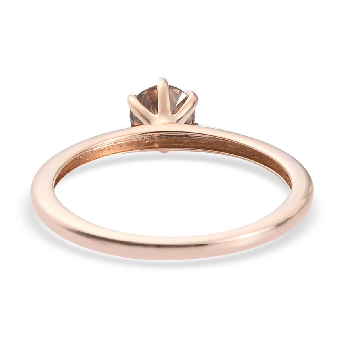 Luxoro 10K Rose Gold Natural Champagne Diamond Solitaire Ring (Size 8.0) 0.50 ctw image number 4
