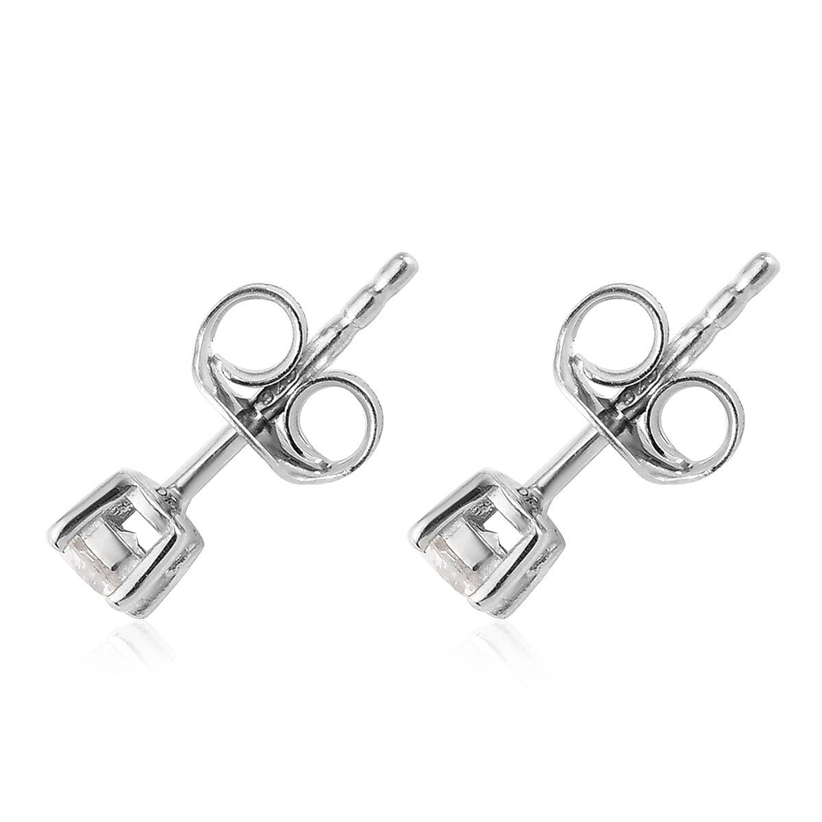 Diamond Solitaire Stud Earrings in Platinum Over Sterling Silver 0.25 ctw