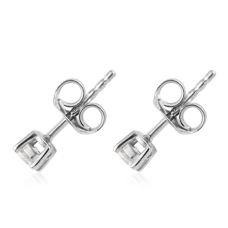 Diamond Solitaire Stud Earrings in Platinum Over Sterling Silver 0.25 ctw