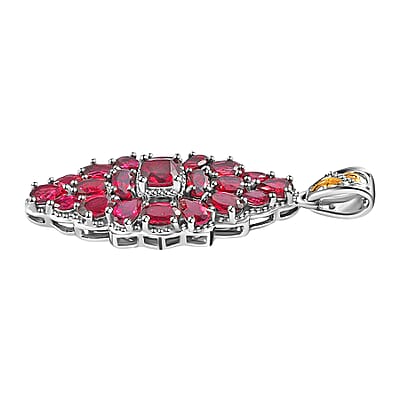 Tanzanian Wine Garnet Elongated Pendant in Platinum Over Sterling Silver 5.50 ctw