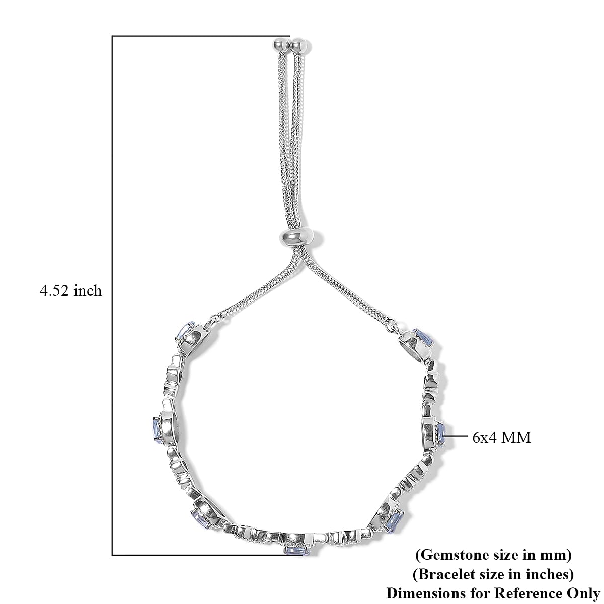 Sky Blue Topaz Station Bolo Bracelet in Stainless Steel 3.75 ctw image number 4