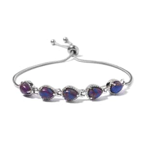 Mojave Purple Turquoise Bolo Bracelet in Stainless Steel 7.30 ctw