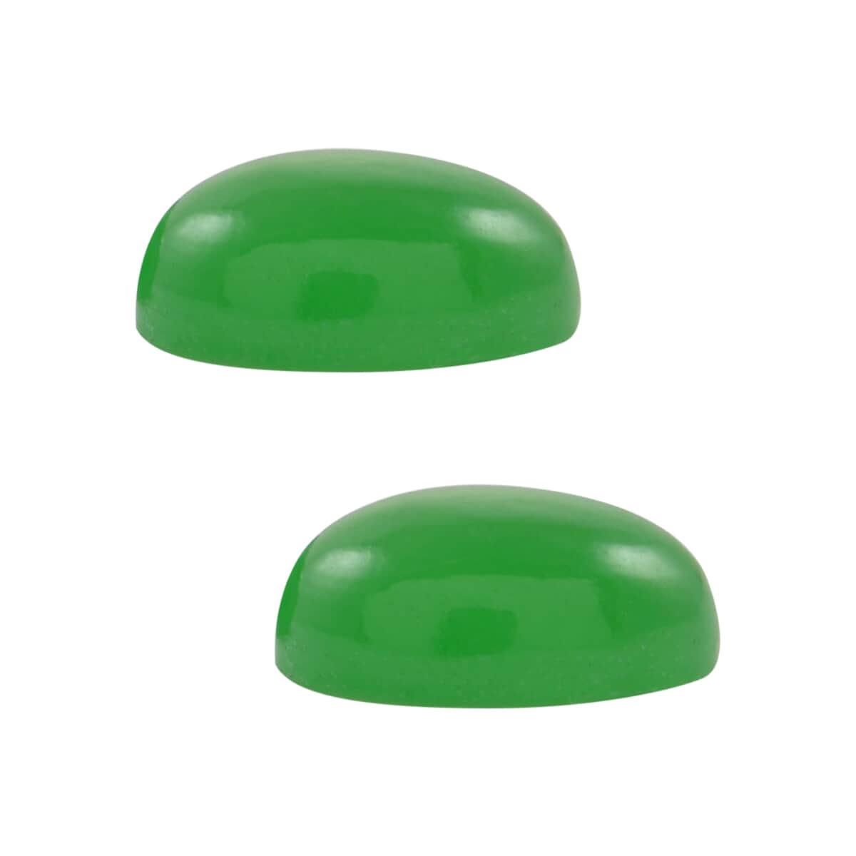 Green Jade (D) Set of 2 (Ovl 9x7 mm) 2.50 ctw image number 1