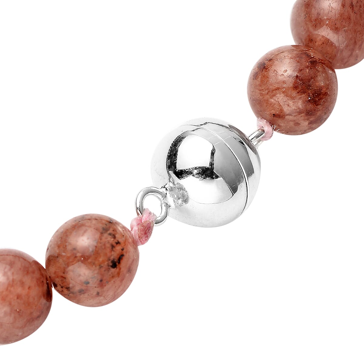 Strawberry Quartz Beaded Necklace 20 Inches and Earrings in Rhodium Over Sterling Silver 445.50 ctw image number 3