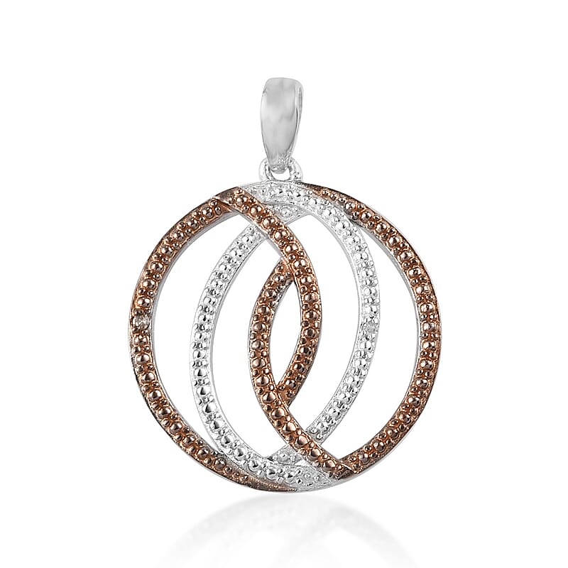 Karis Natural Champagne and White Diamond Accent Pendant in Rhodium and Platinum Bond
