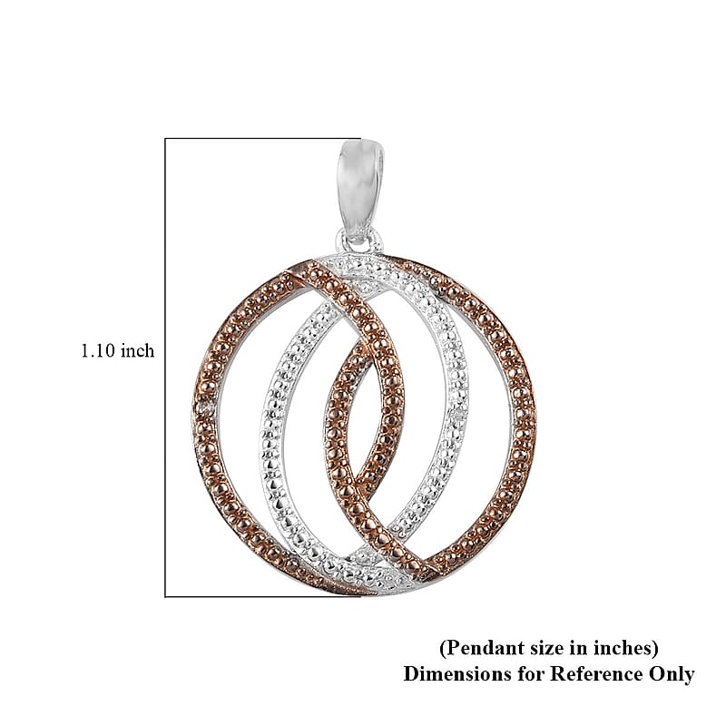 Karis Natural Champagne and White Diamond Accent Pendant in Rhodium and Platinum Bond