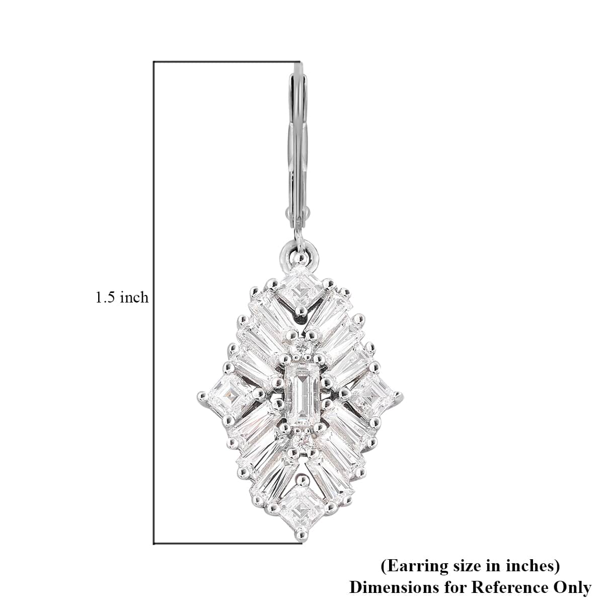 LUSTRO STELLA Made with Finest CZ Earrings in Rhodium Over Sterling Silver 6.90 ctw image number 4
