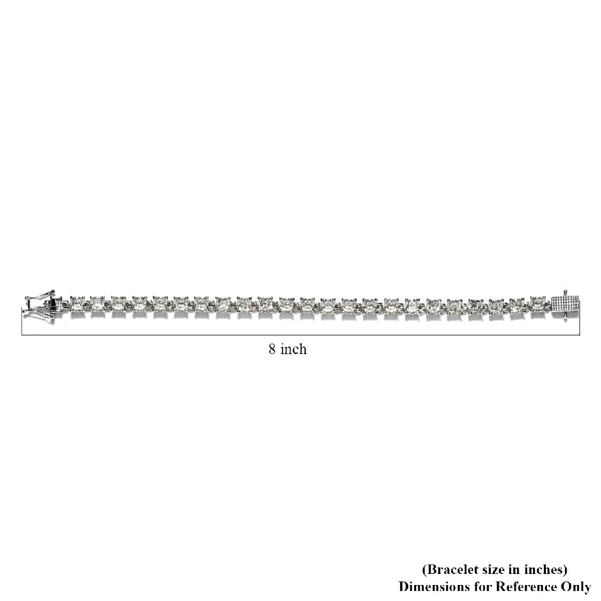 Lustro Stella Made with Finest CZ Tennis Bracelet in Platinum Over Sterling Silver (7.25 In) 12.55 Grams 27.35 ctw image number 4