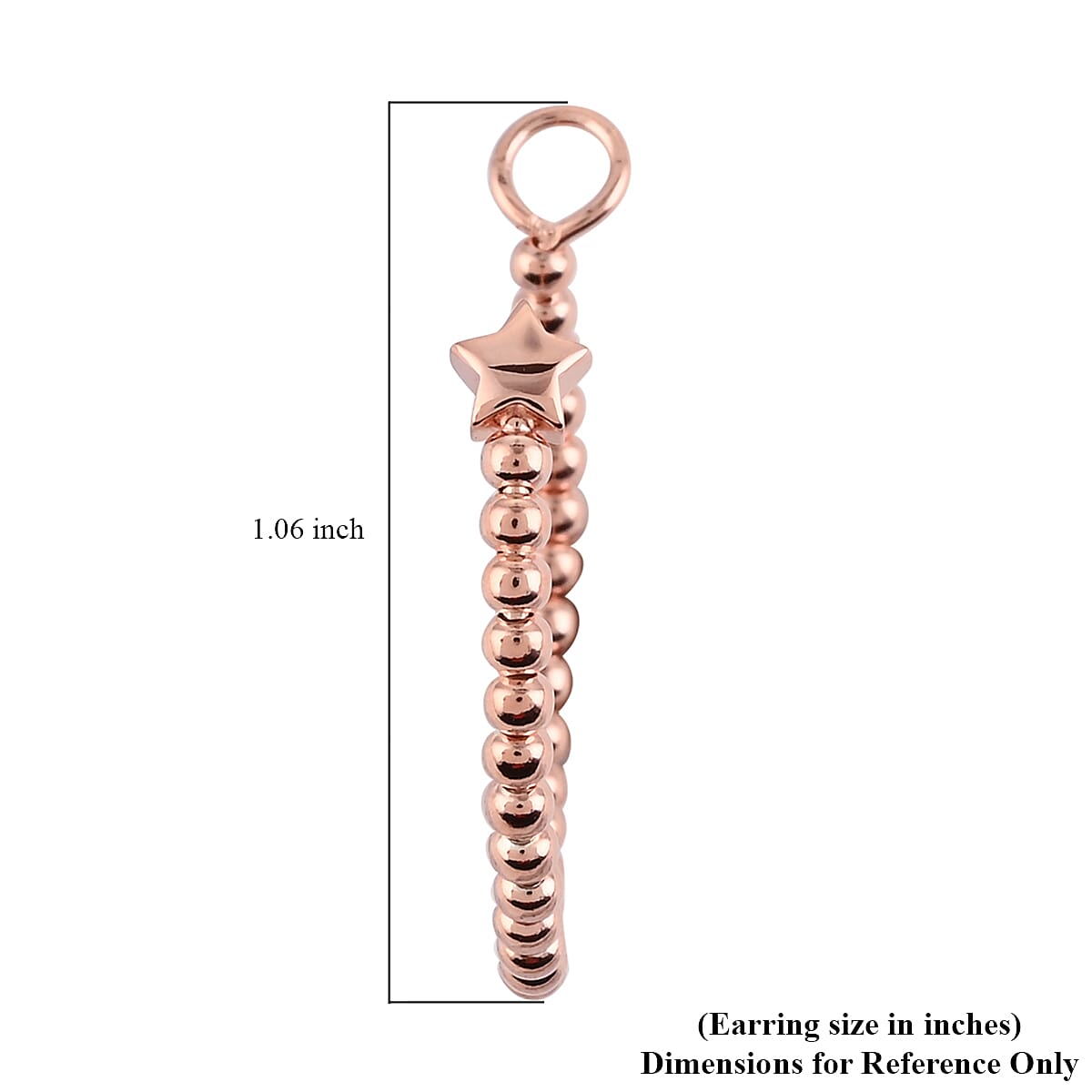 Star Charm Interchangeable Hoop in 14K RG Over Sterling Silver (2 g) image number 2