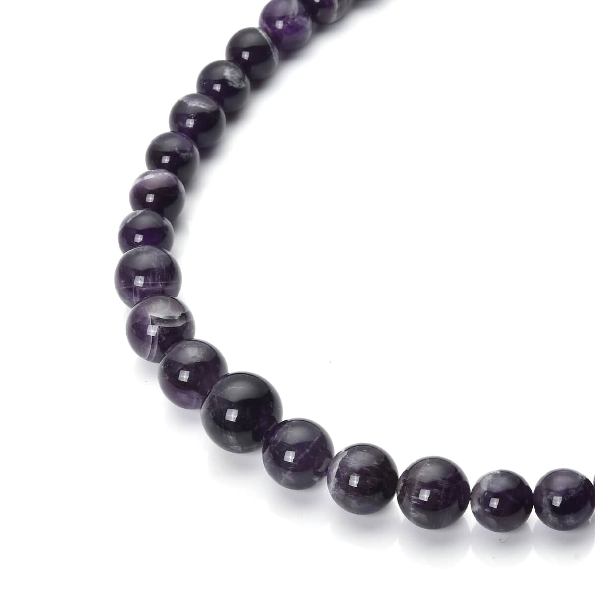 Bi-Color Amethyst 10-17mm Beaded Necklace 20 Inches in Rhodium Over Sterling Silver 543.00 ctw image number 2