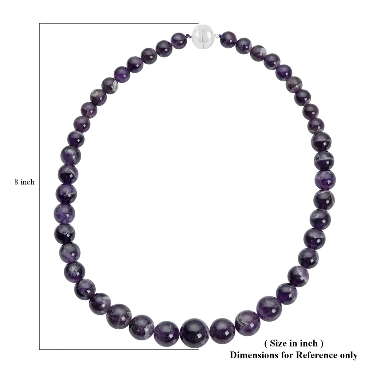Bi-Color Amethyst 10-17mm Beaded Necklace 20 Inches in Rhodium Over Sterling Silver 543.00 ctw image number 4