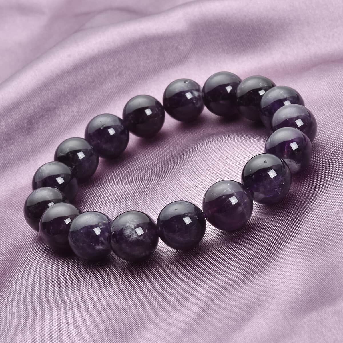 Bi-Color Amethyst 11-13mm Beaded Stretch Bracelet 218.50 ctw image number 1