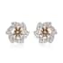 Lustro Stella Made with Finest Amber and White Color CZ Stud Earrings in Platinum Over Sterling Silver 3.40 ctw image number 0