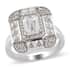 Lustro Stella Made with Finest CZ Ring in Platinum Over Sterling Silver (Size 8.0) 4.20 ctw image number 0