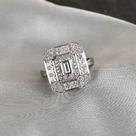 Lustro Stella Made with Finest CZ Ring in Platinum Over Sterling Silver (Size 8.0) 4.20 ctw image number 1