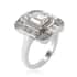 Lustro Stella Made with Finest CZ Ring in Platinum Over Sterling Silver (Size 8.0) 4.20 ctw image number 3