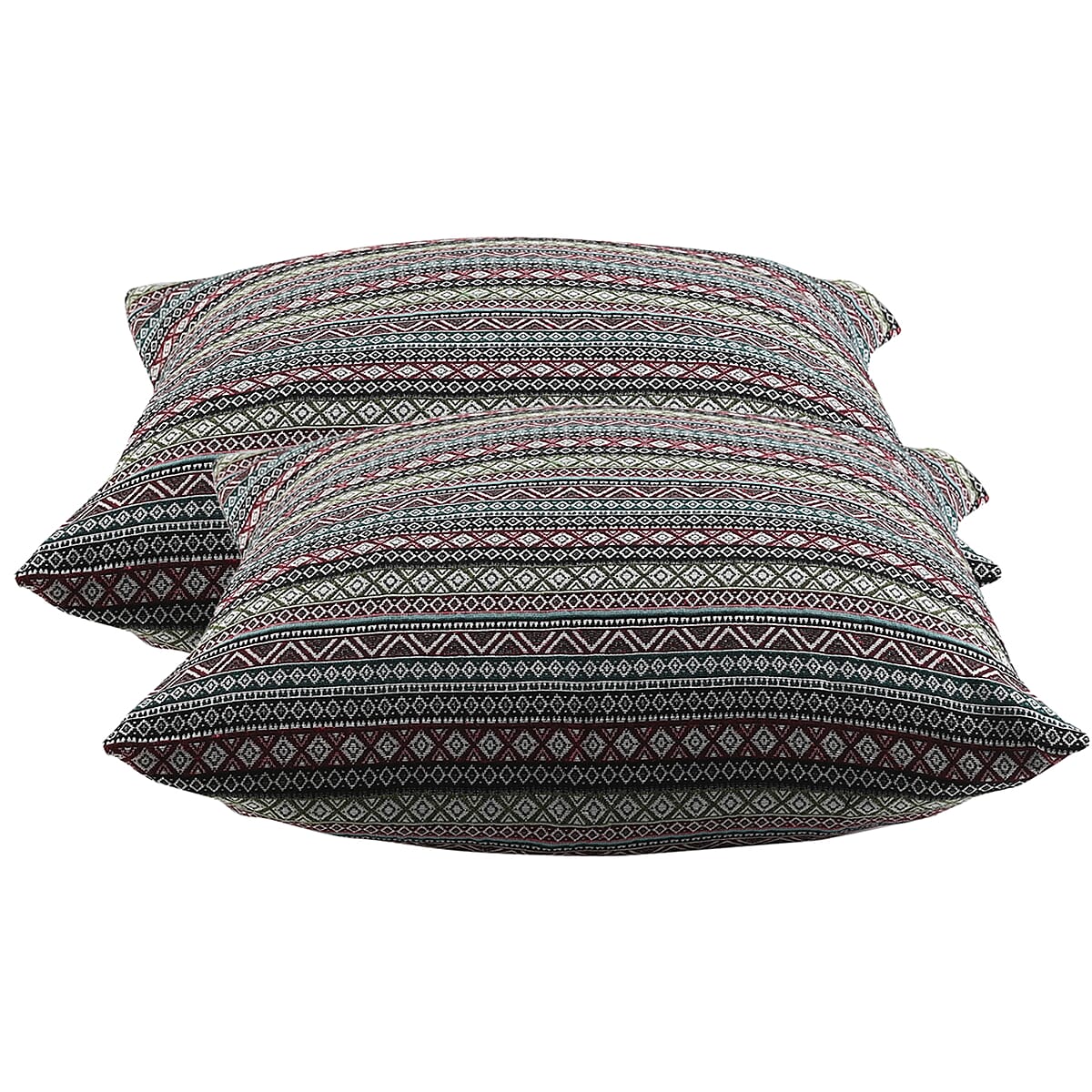 Set of 2pcs Black Stripe Pattern 65% Cotton and 35% Polyester Cushion Covers image number 1