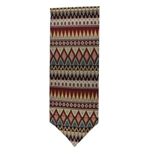 Zig Zag Pattern Poly Cotton Multi Color Table Runner 65% Cotton & 35% Polyester, Washable Runner Rugs, Wrinkle Resistant Table Linen