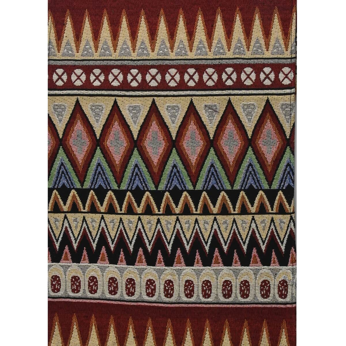Zig Zag Pattern Poly Cotton Multi Color Table Runner 65% Cotton & 35% Polyester, Washable Runner Rugs, Wrinkle Resistant Table Linen image number 4