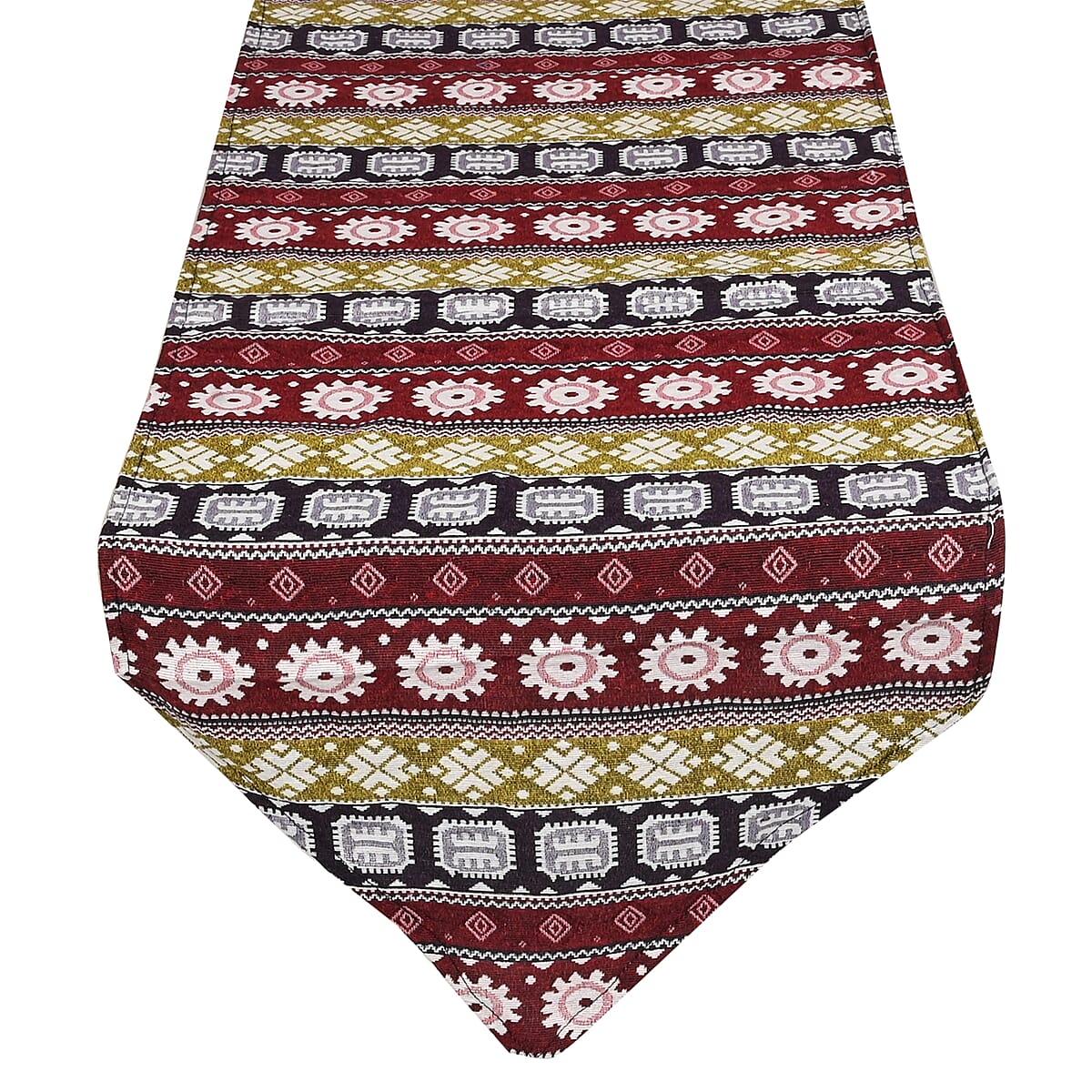 Stars Pattern Poly Cotton Multi Color Table Runner 65% Cotton & 35% Polyester, Washable Runner Rugs, Wrinkle Resistant Table Linen image number 2