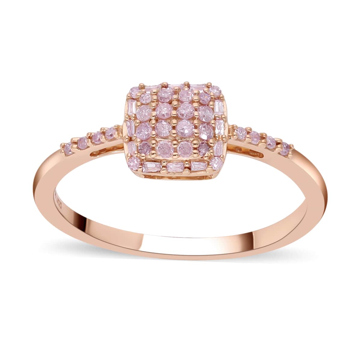 LUXORO 10K Rose Gold I3 Natural Pink Diamond Cluster Ring 0.25 ctw image number 0