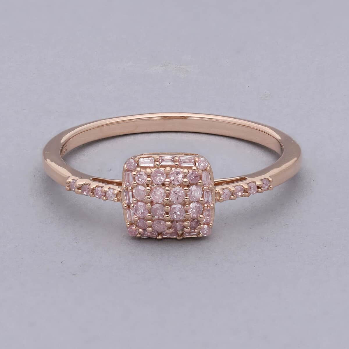 LUXORO 10K Rose Gold I3 Natural Pink Diamond Cluster Ring 0.25 ctw image number 1