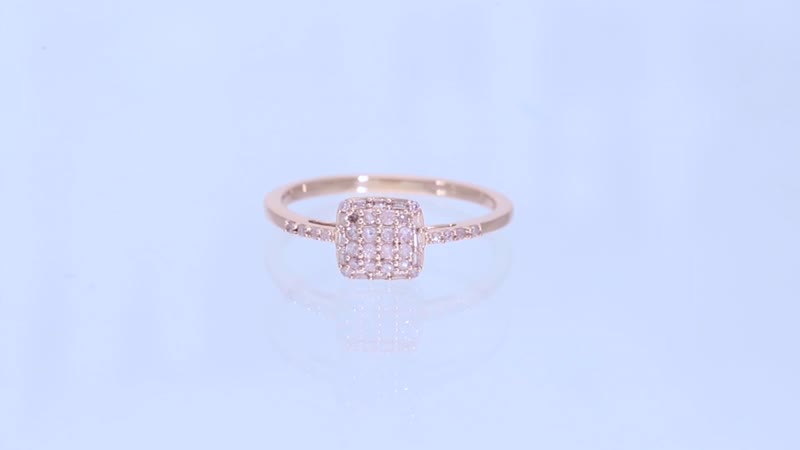 LUXORO 10K Rose Gold I3 Natural Pink Diamond Cluster Ring 0.25 ctw