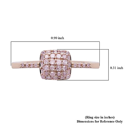 Luxoro 10K Rose Gold I3 Natural Pink Diamond Cluster Ring (Size 8.0) 0.25 ctw