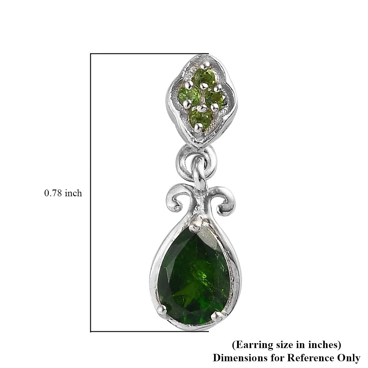 Natural Chrome Diopside Earrings in Platinum Over Sterling Silver 1.60 ctw image number 4